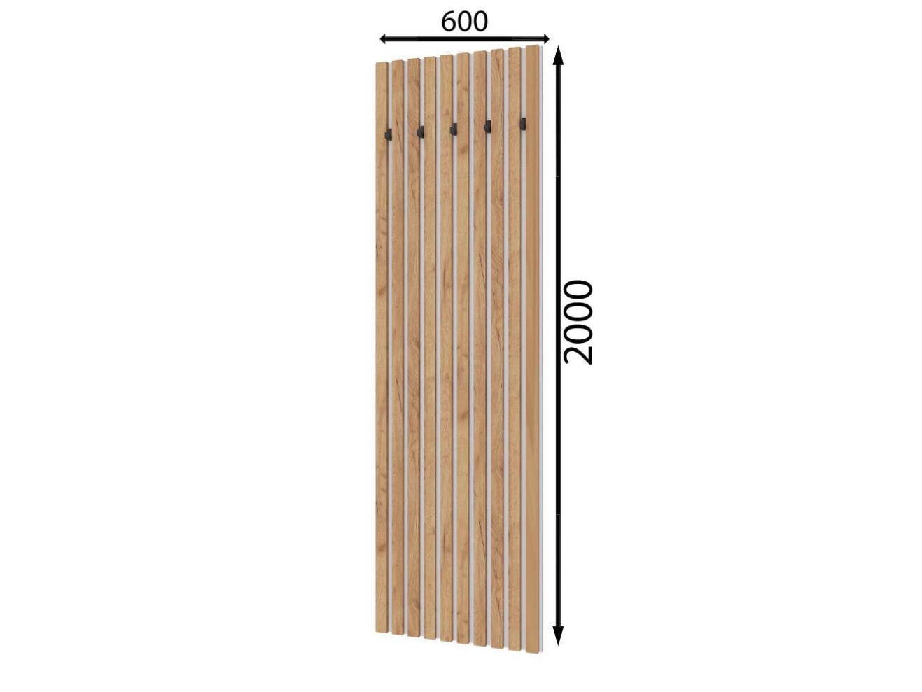 Вешалка Кано 600 КПВ-2, Белый, Дуб Крафт Золотой арт. 1572509