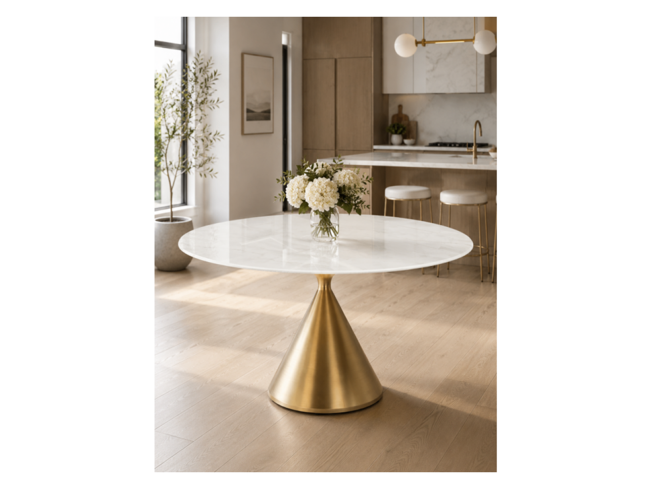 Jaklin 130x73 белый мрамор / сатинированное золото Керамический стол арт. 1535219