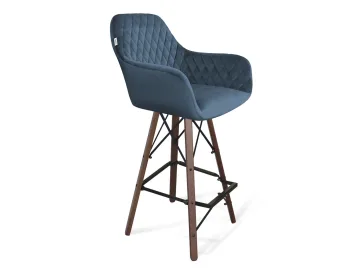 Стул барный Sheffilton SHT-ST38/S80 тихий океан/темный орех/черный