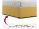 Мягкая кровать-софа без изголовья Base 1600 желтая с подъемным механизмом
