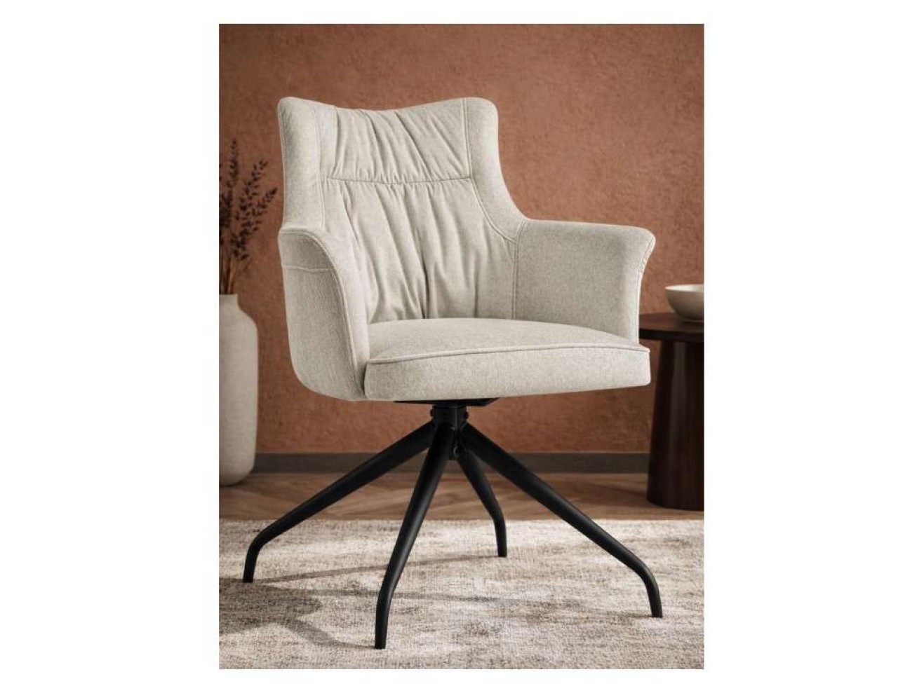 Kaser 360 крутящийся ivory / black Стул на металлокаркасе