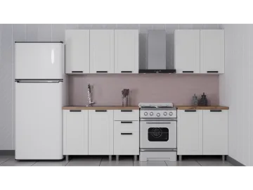ГК Аленушка 2 м  Лилия Молочный/Молочный, черный (без столешницы)
