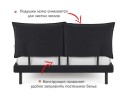Мягкая кровать Fly 1600 темная с ортопедическим основанием арт. 885789