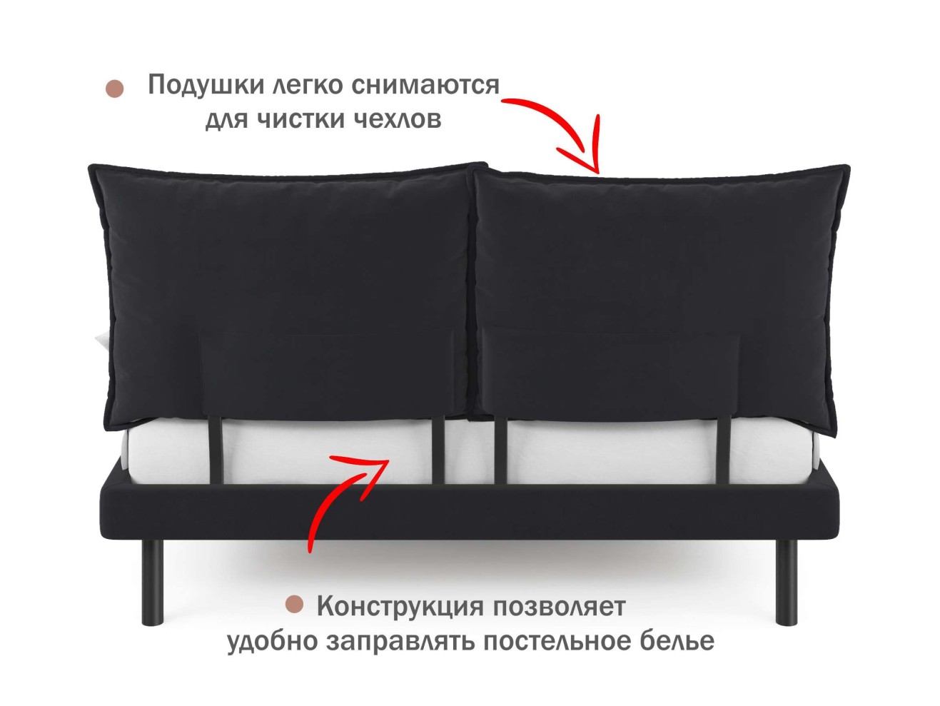 Мягкая кровать Fly 1600 темная с ортопедическим основанием арт. 885789