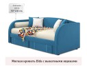Мягкая кровать Elda 900 синяя с ортопедическим основанием и матрасом АСТРА