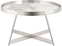 Журнальный столик STOOL GROUP Гера 80*80 Белая керамика, сталь серебро арт. 1479103