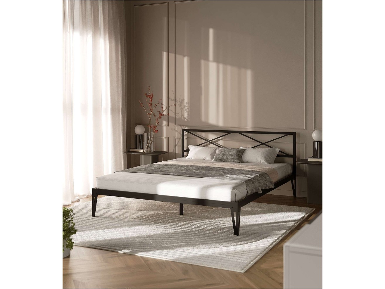 Кровать КМД 37 ТЕЯ 160 черный арт. 1217973