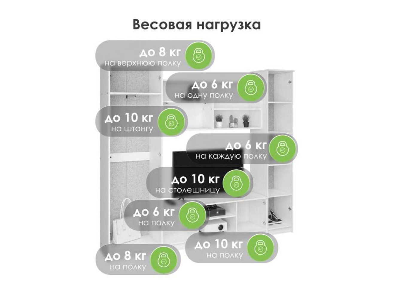 Бертелена дуб крафт серый / серый графит Готовая гостиная