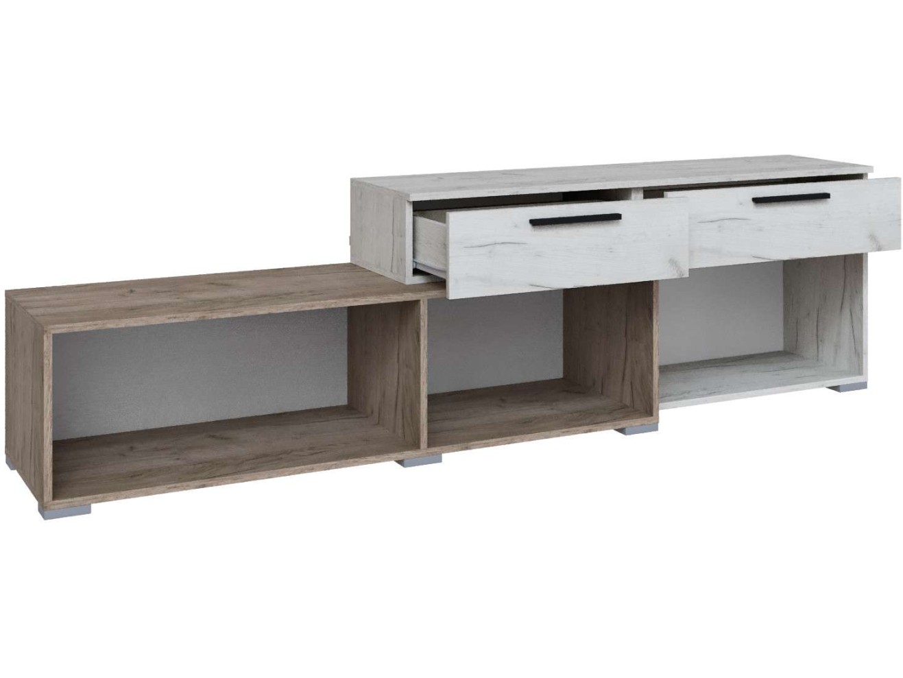 Тумба ТВ Альберо, Крафт серый/Крафт белый арт. 1308385