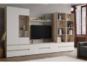 Тумба под телевизор Плейона, Дуб Делано, Белый
