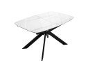 Стол DikLine BK140 керамика Carrara Gloss (мрамор глянец белый), подстолье черное, опоры черные