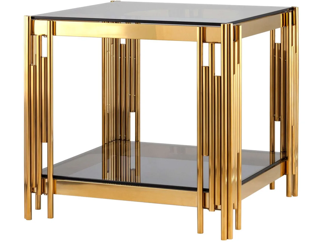 Журнальный столик Stool Group ГЭТСБИ 55х55 Стекло smoke/Сталь золото арт. 1598831