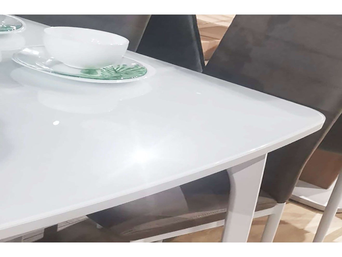 Стол DikLine M15 белый/стекло белое optiwhite