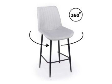 Седа 360 светло-серый (zd 960) / черный np Барный стул