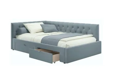 Мягкая кровать-тахта Afelia 1200 серая с ящиками