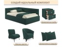 Мягкая кровать-тахта Aura 900 изумруд с подъемным механизмом арт. 1246585
