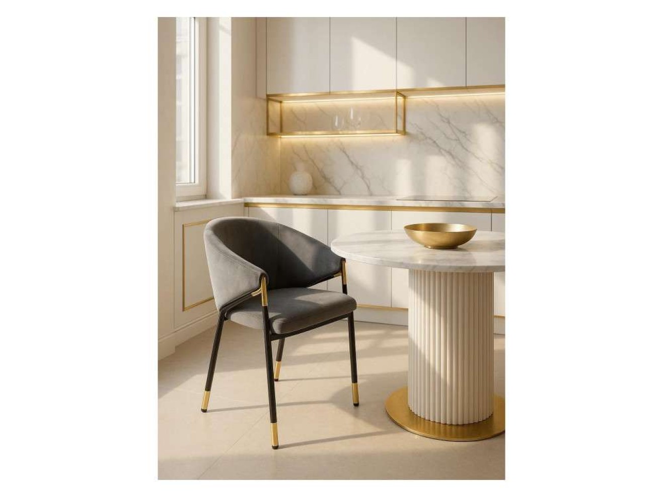 Molton gray / black/ gold Стул на металлокаркасе