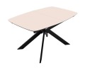 Стол DikLine BK140 керамика Krater Perla (бежевый матовый), подстолье черное, опоры черные