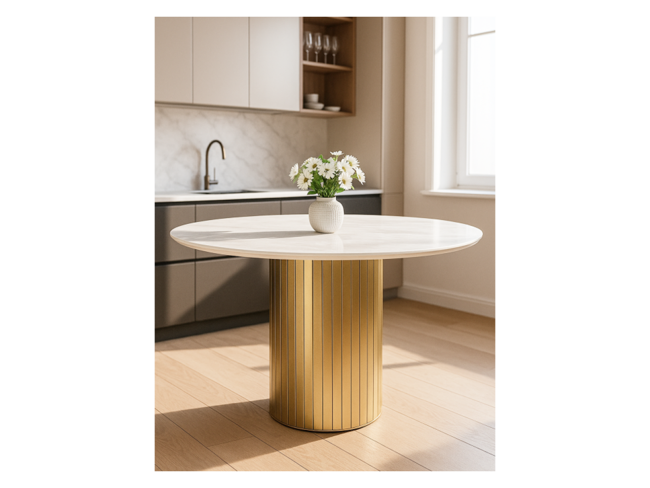 Гравент 110 onyx bianco soft satin / золотой Керамический стол арт. 1579503