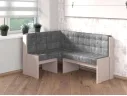 Угловая скамья Квадро Ясень анкор светлый/Велюр Графит арт. 60007/2