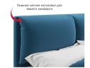 Мягкая кровать Vita 1600 синяя с подъемным механизмом