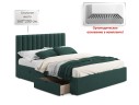 Мягкая кровать Olivia 1600 изумруд с ящиками