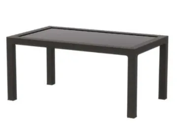 Стол пластиковый RATTAN 160x95см прямоугольный со стеклом (антрацит)