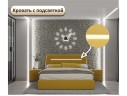 Мягкая кровать NEO с подсветкой и подъемным механизмом желтая