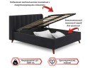 Мягкая кровать Betsi 1600 темная с подъемным механизмом