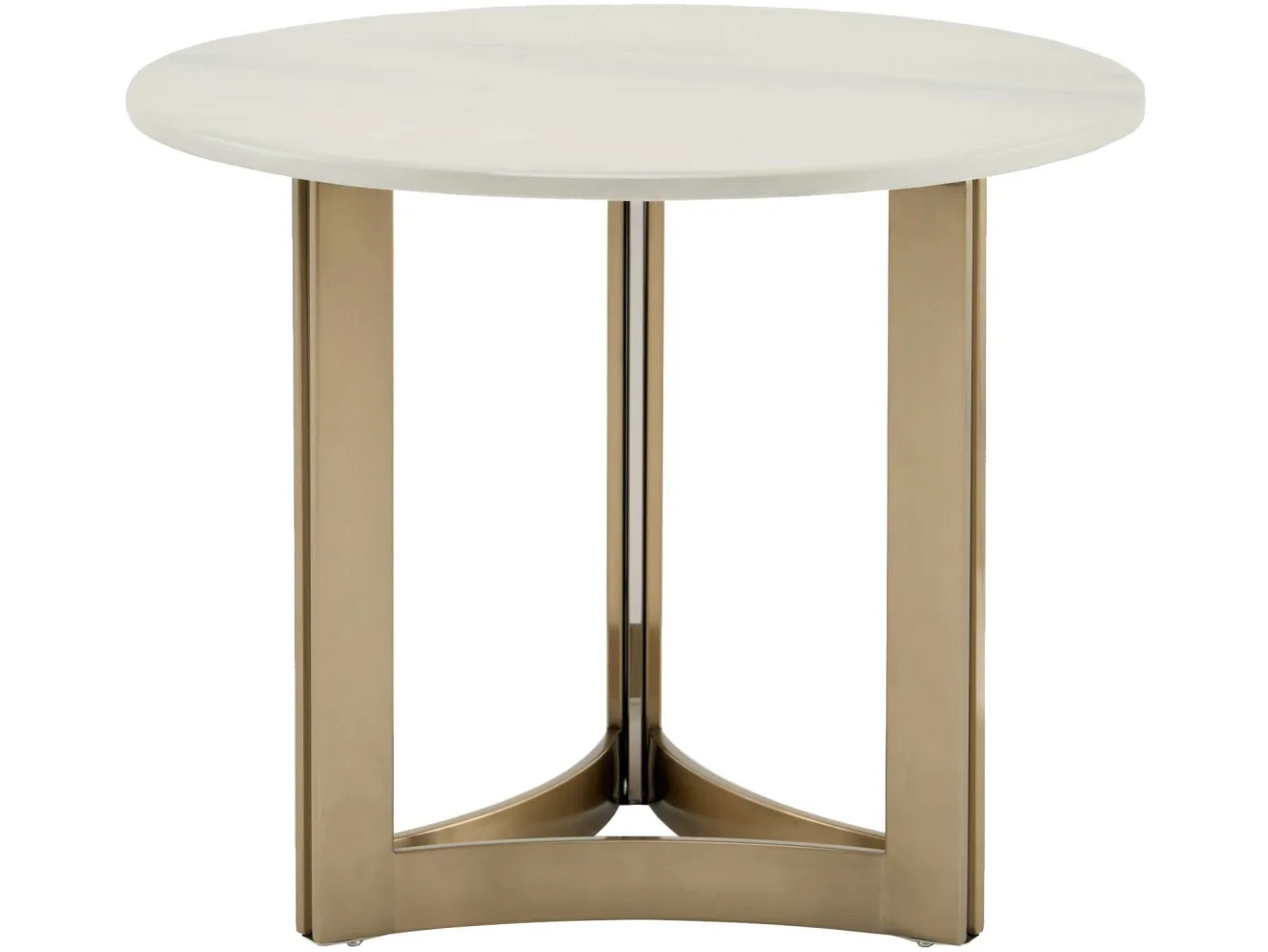 Стол журнальный STOOL GROUP Кассия 60*60 Светлая керамика, сталь шампань арт. 1568371