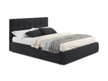 Мягкая кровать Selesta 1600 темная с матрасом PROMO B COCOS с подъемным механизмом