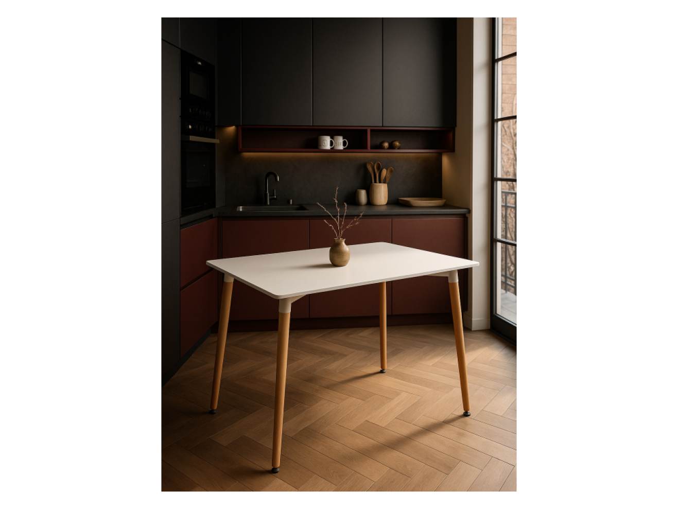 Table 120 white / wood Стол деревянный