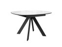 Стол DikLine BK100 Керамика Carrara Gloss (мрамор глянец белый)/подстолье черное/опоры черные