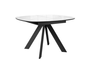 Стол DikLine BK100 Керамика Carrara Gloss (мрамор глянец белый)/подстолье черное/опоры черные