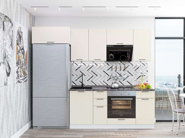 Кухонный гарнитур Флэт-01, ЛДСП, 260 см, Кашемир