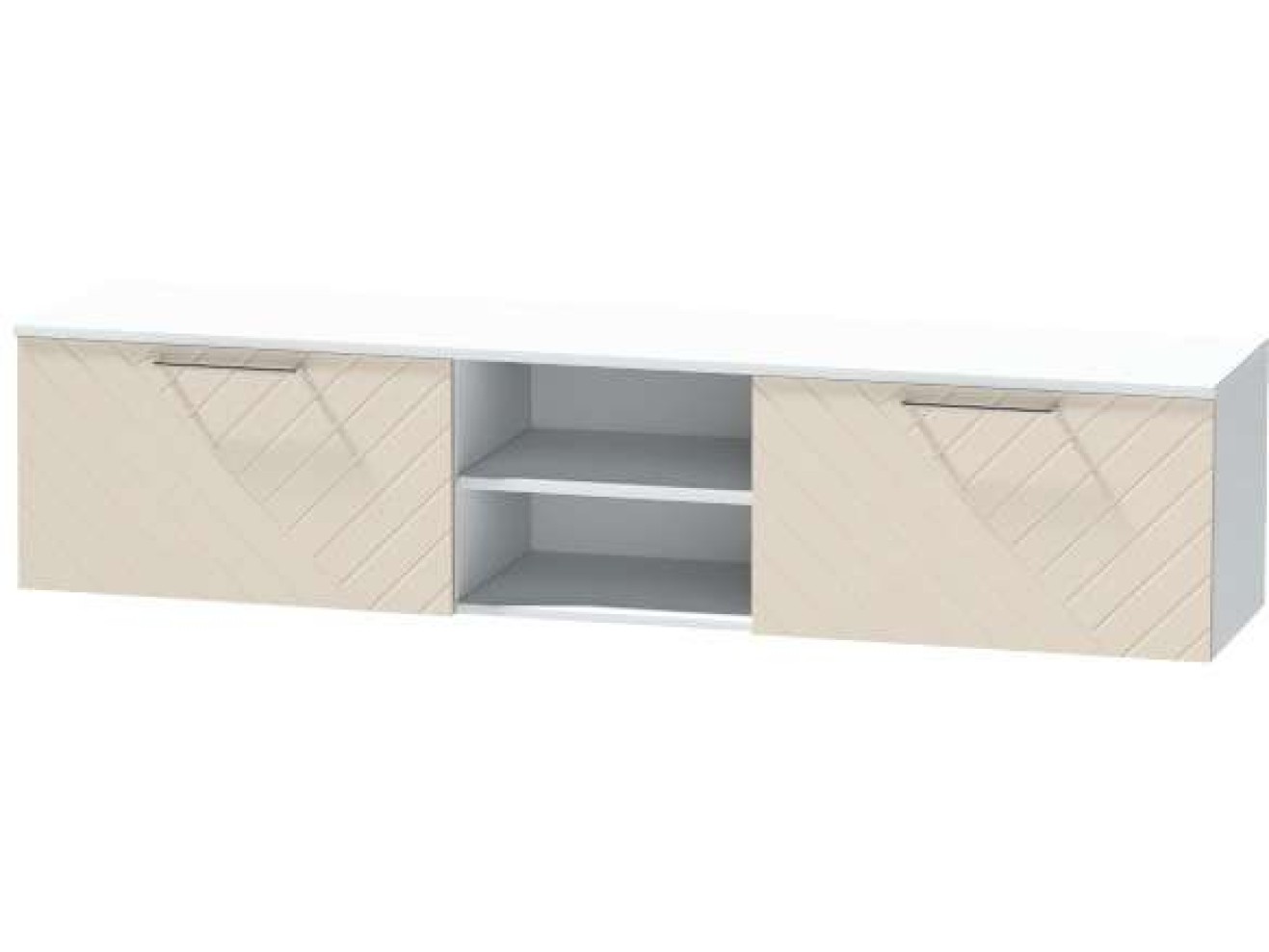 Тумба для ТВ-техники подвесная Иннэс-7, Белый/Тирамису матовый арт. 1360213