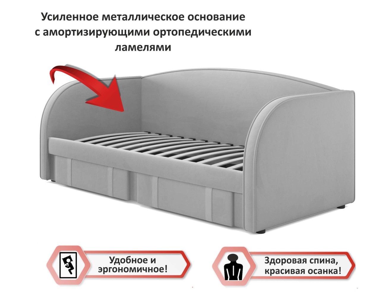 Мягкая кровать Elda 900 синяя с ортопедическим основанием и матрасом PROMO B COCOS арт. 867897