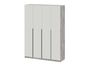 Шкаф распашной ШК 5 (1600), Цемент светлый, Белый шагрень