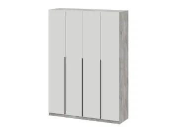 Шкаф распашной ШК 5 (1600), Цемент светлый, Белый шагрень