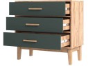 Комод 3 ящика Кельн (800), Крафт золотой/Изумрудный арт. 1533591