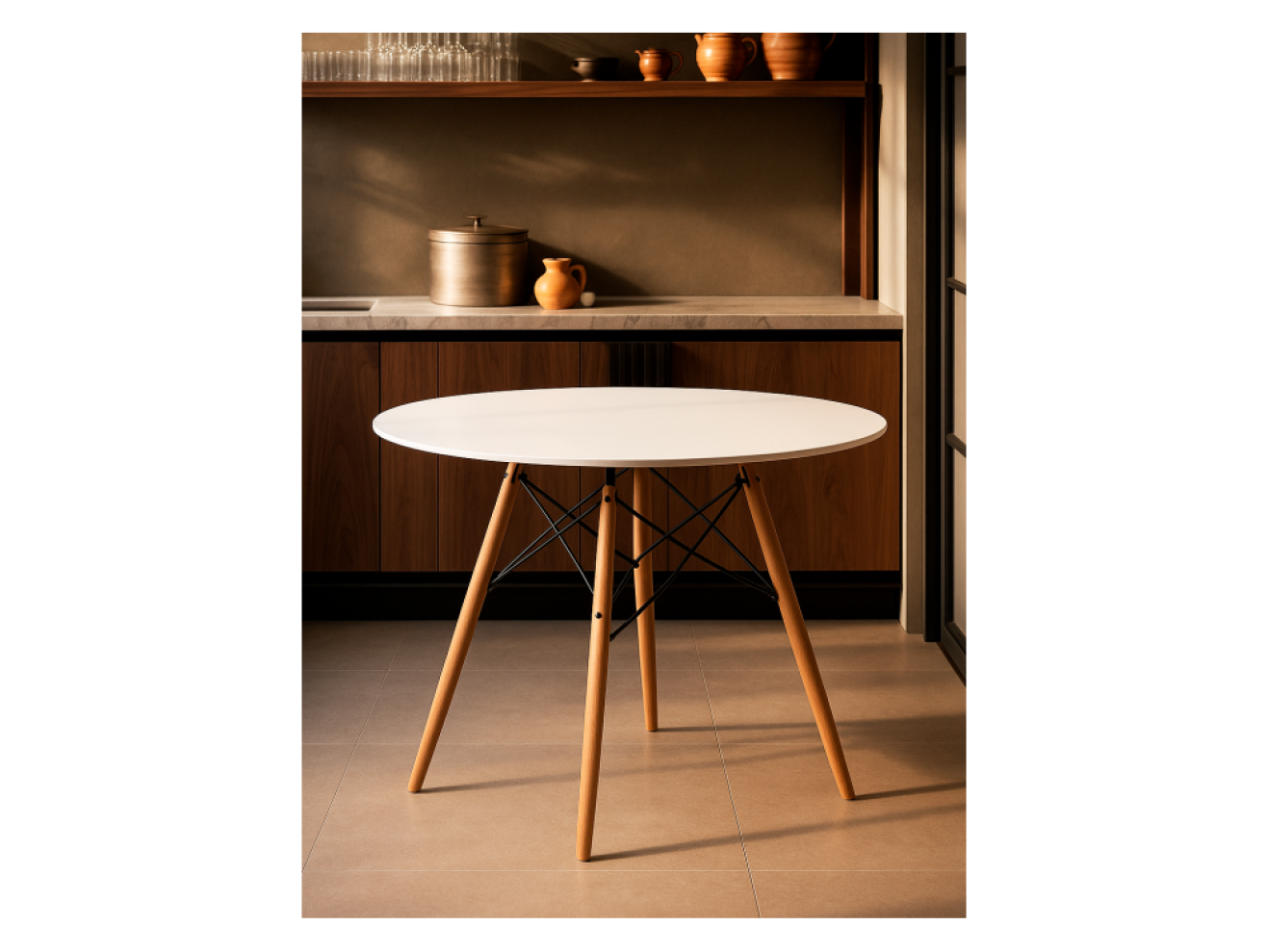 Table 80 white / wood Стол деревянный