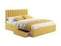 Мягкая кровать Olivia 1600 желтая с ящиками