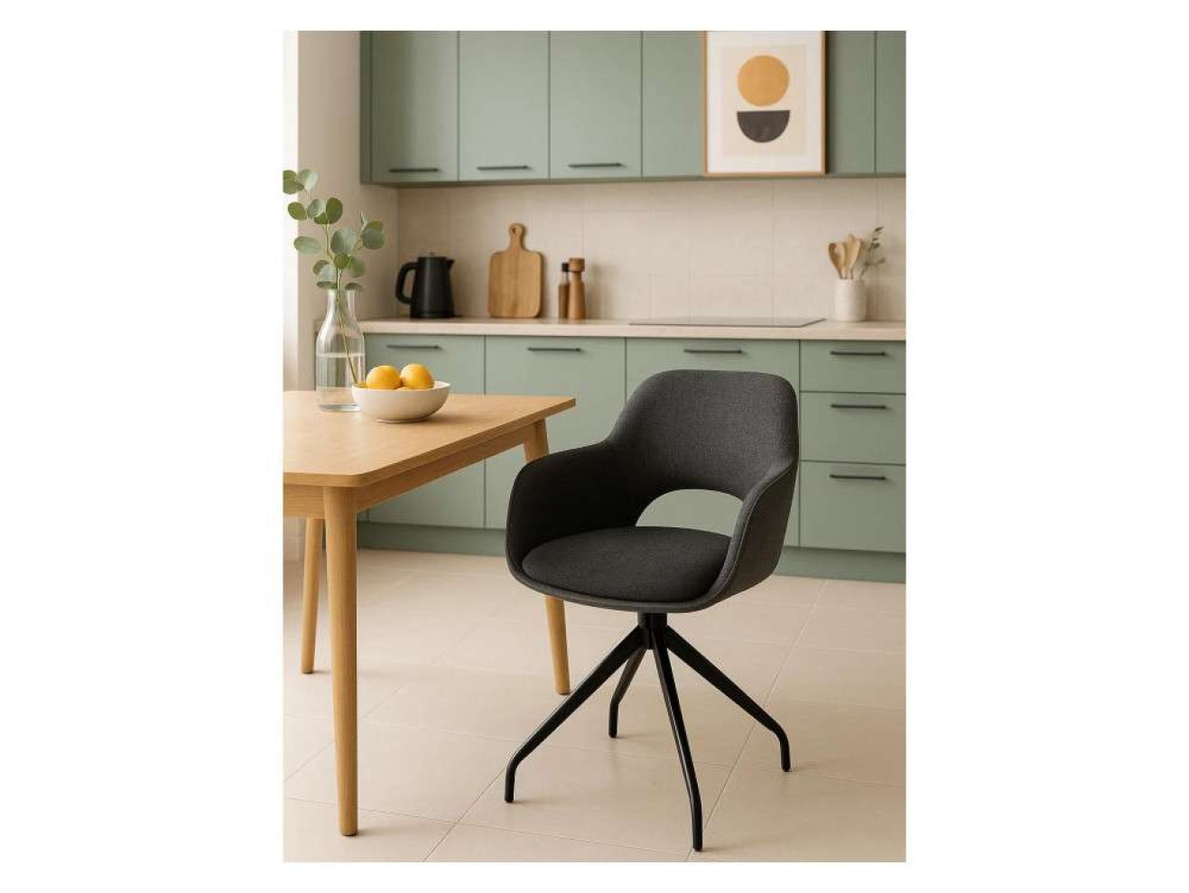 Memfis graphite / black Стул на металлокаркасе