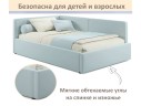 Мягкая кровать-тахта Kapri 1200 мята пастель c подъемным механизмом арт. 1246623