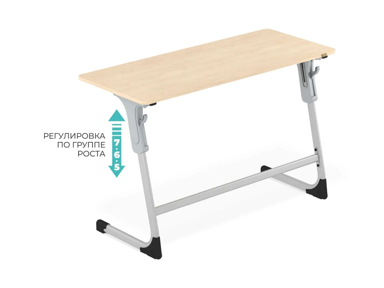 Cтол Sheffilton SHT-T-TN30 г5-7, двухм береза/алюминиевый металлик/серый арт. 1606887
