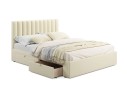 Мягкая кровать Olivia 1600 бежевая с ящиками