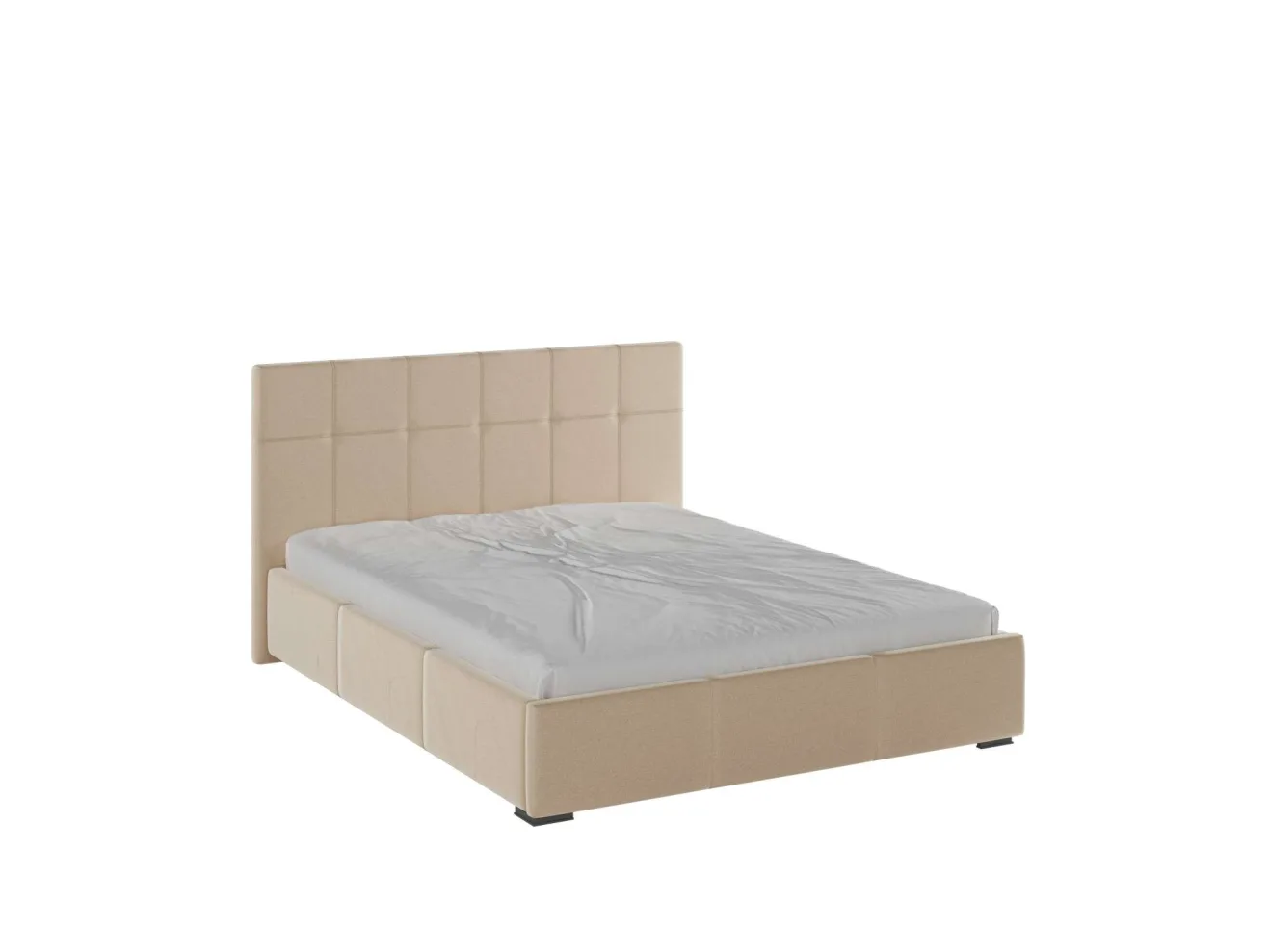 Рио Кровать интерьерная 160 бежевый квадрат, ортопед арт. 1225499