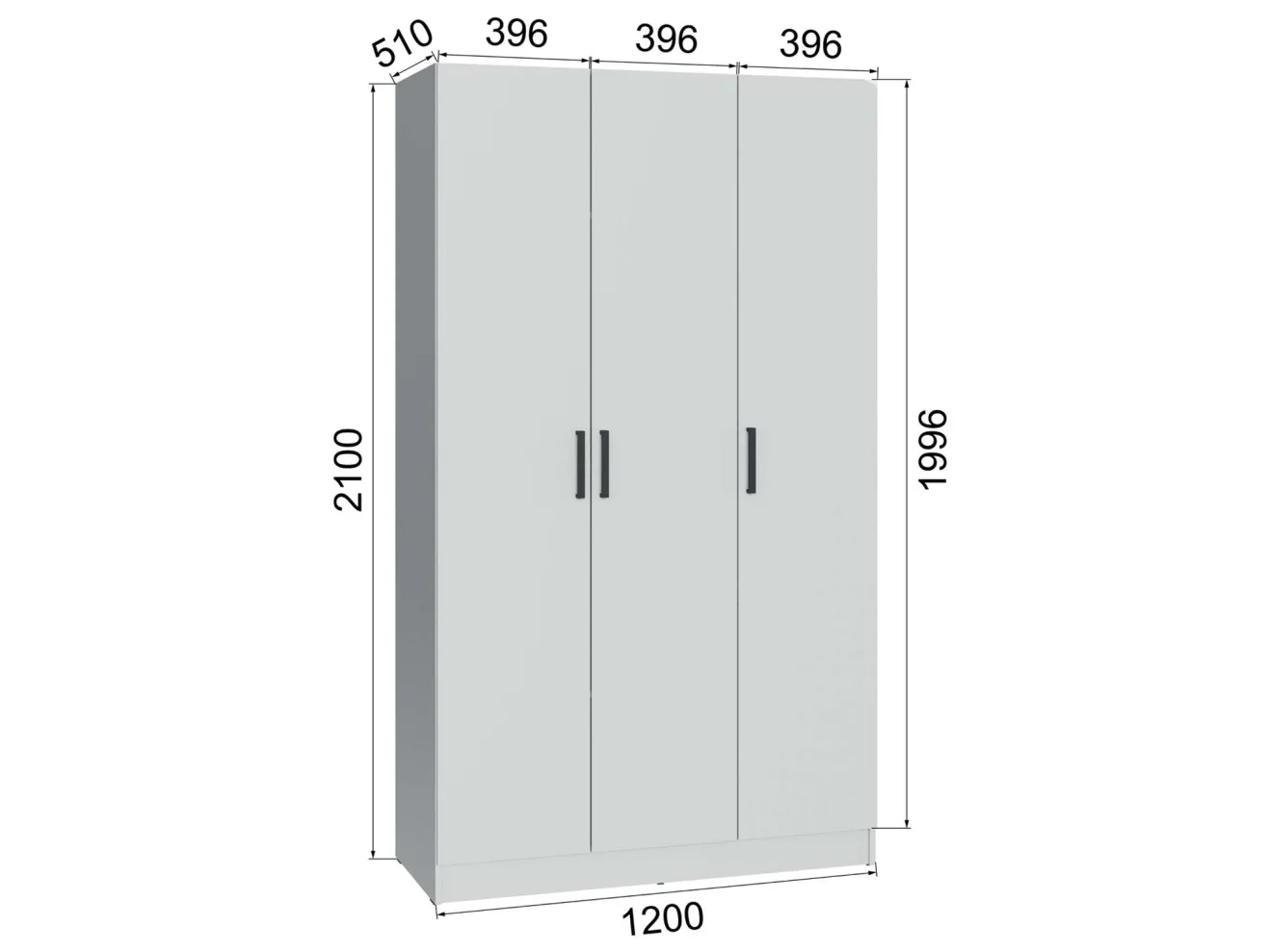 Шкаф Ларс 3-х створчатый 1200 арт. Цб-00027022