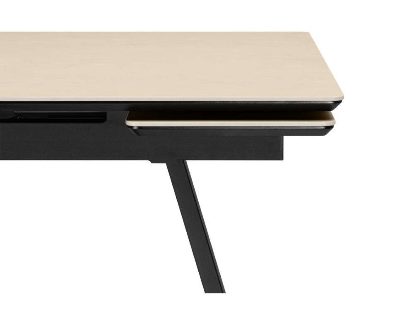 Памелла 120(180)х80 okara light yellow / черный Керамический стол