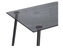 Smoke 120х80х75 clear gray / black Стол стеклянный